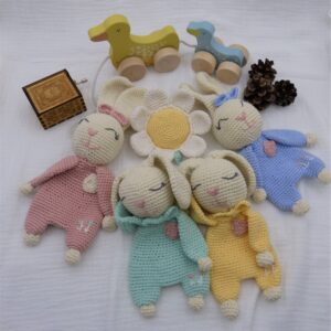Doudou lapin coton oeko tex
