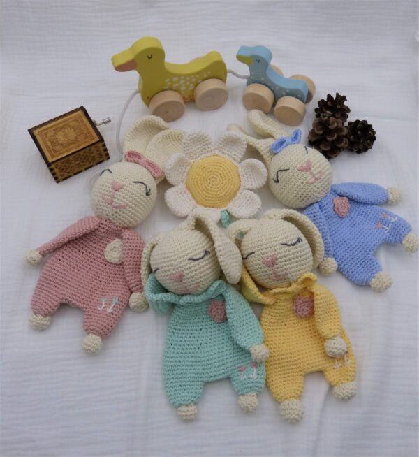 Doudou lapin coton oeko tex