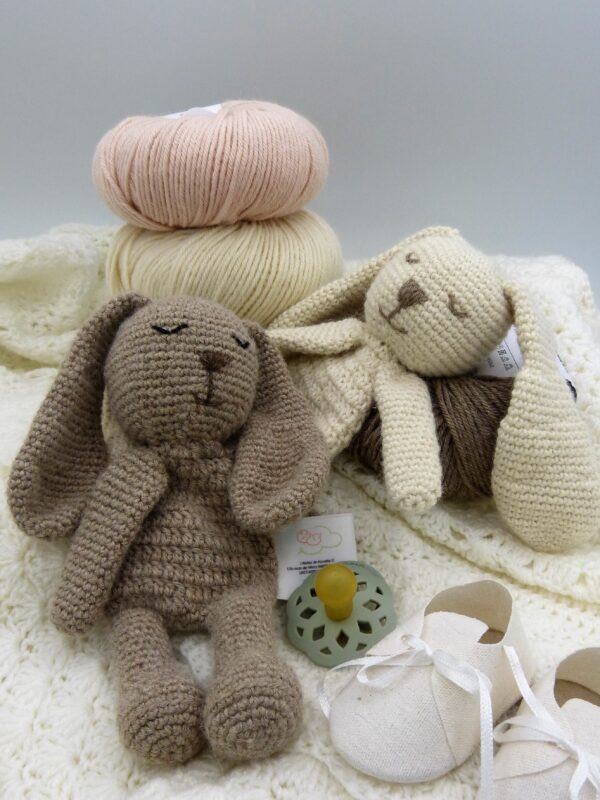 Doudou Lapin en baby alpaga