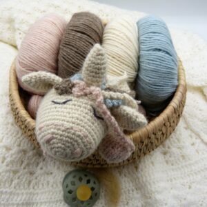 Doudou Licorne en baby alpaga