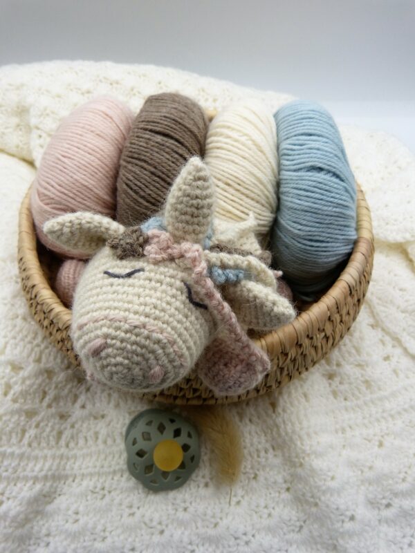 Doudou Licorne en baby alpaga