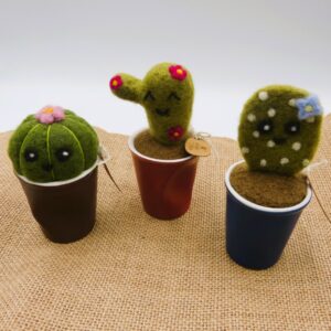 Cactus en laine cardée